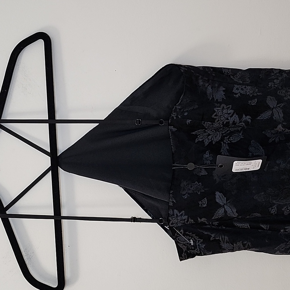 NWT Rag & Bone Retro Floral fara velvet black Halter Slit dress Size 6 - Picture 15 of 16